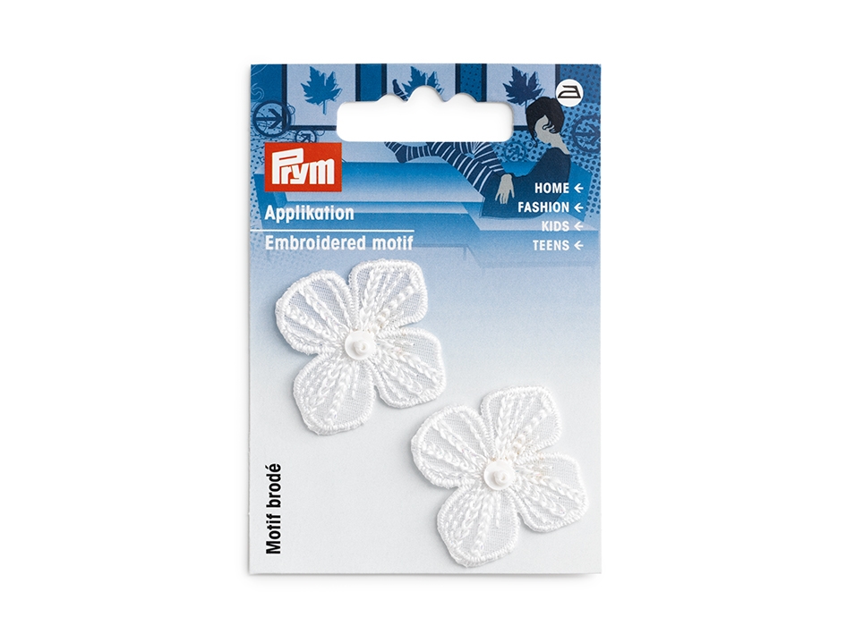 Prym Strykemerke – Blomst liten – Hvit - Bilde 1