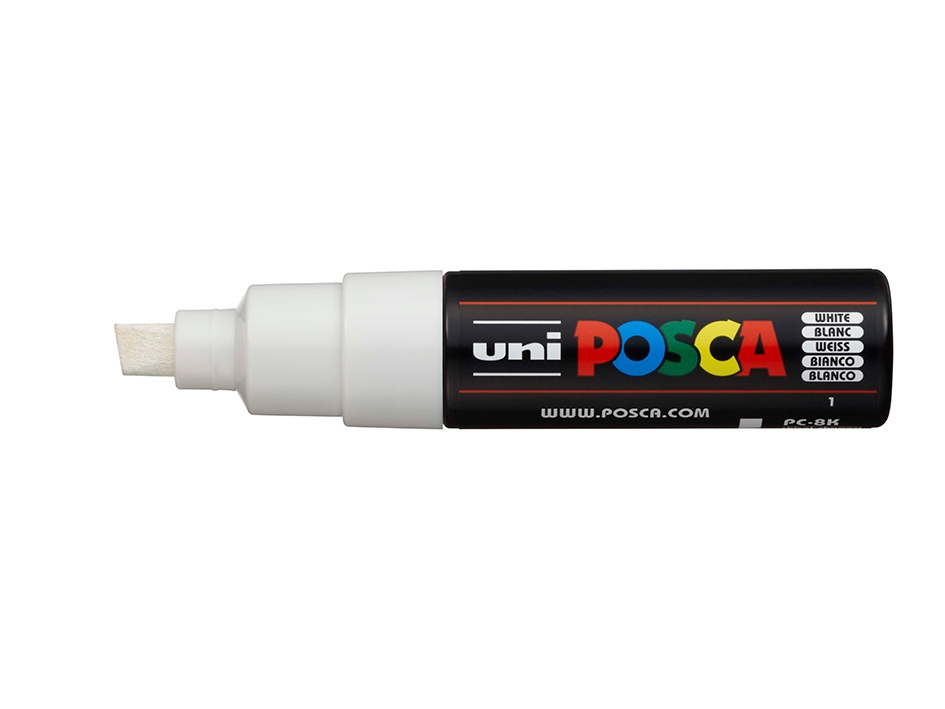 Uni POSCA PC-8K  Chisel 8mm  1 White - Bilde 1