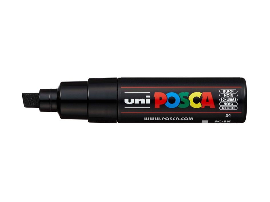 Uni POSCA PC-8K  Chisel 8mm  24 Black - Bilde 1