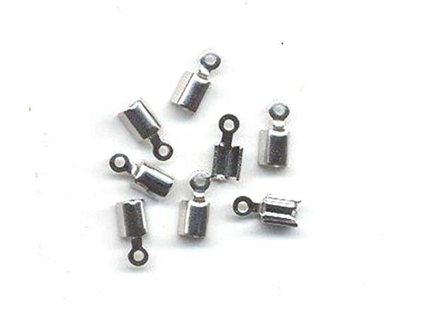 3243.jpg Endestykke til snor – 5x3mm 8stk – Sølvfarget