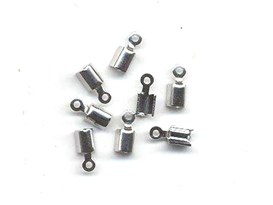 Endestykke til snor – 5x3mm 8stk – Sølvfarget - Bilde 1