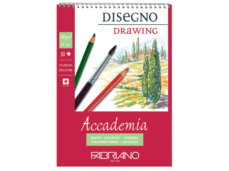 Fabriano Accademia Drawing Spiral 200g A3 – 30ark - Bilde 1