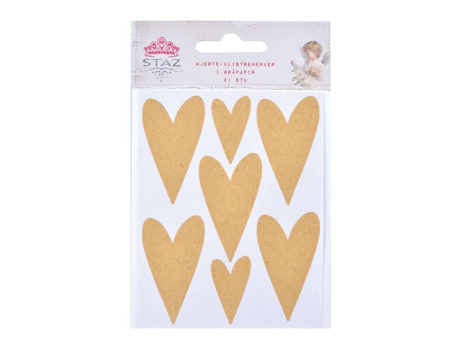 Staz Klistremerker – Hjerte Gråpapir - Bilde 1