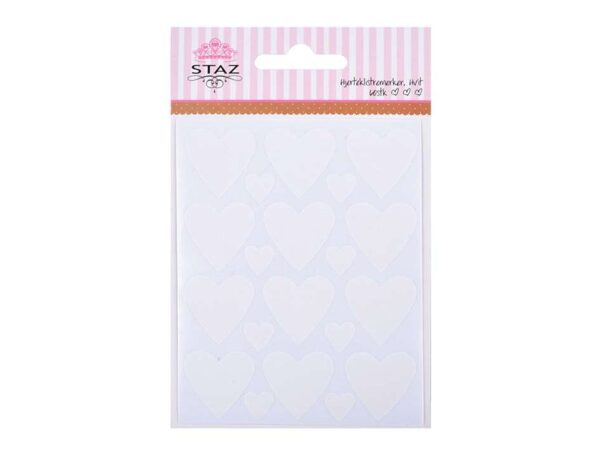 Staz Klistremerker – Hjerte Hvit