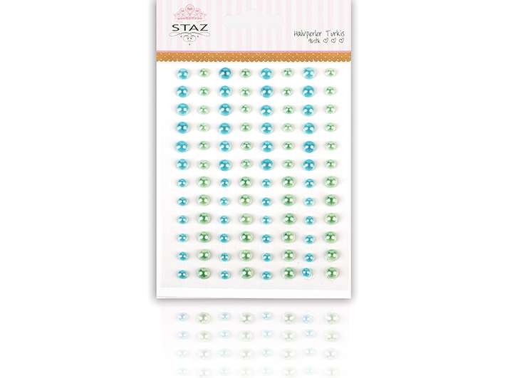 Staz Halvperler m/lim – Turkis - Bilde 1