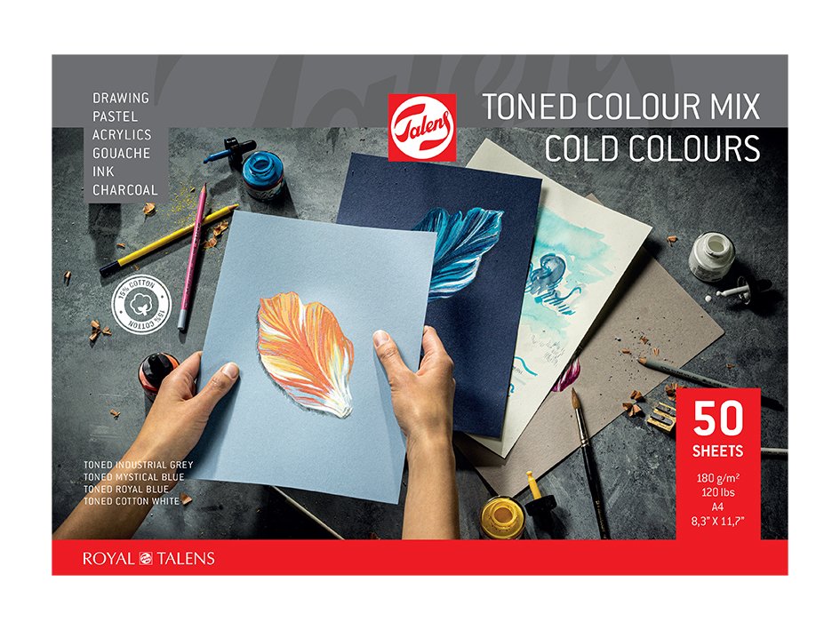 Talens Toned Paper – Cold color mix A4 - Bilde 1