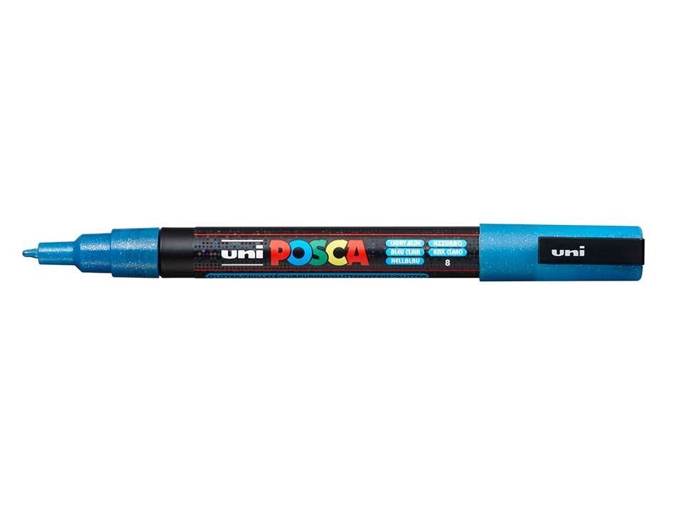 Uni POSCA PC-3M  Fine 0,9-1,3mm  8 Sparkling Light Blue - Bilde 1