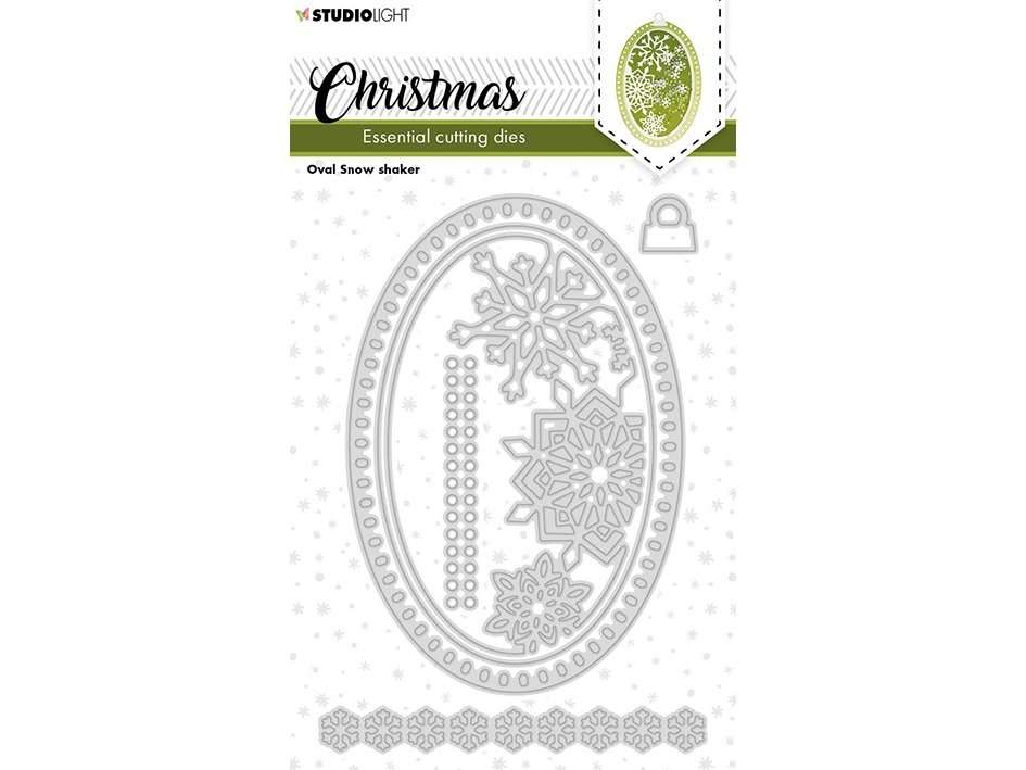 Studio Light Christmas Essentials Dies – Oval Snow shaker 253 - Bilde 1