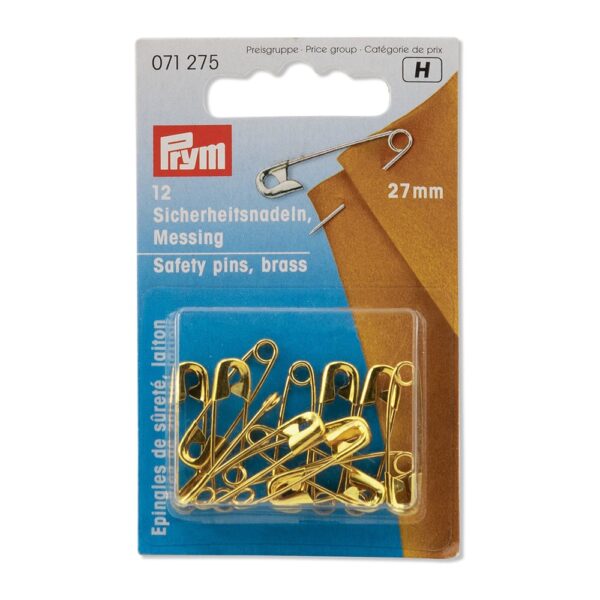 Prym sikkerhetsnåler 57mm – Gull – 12stk