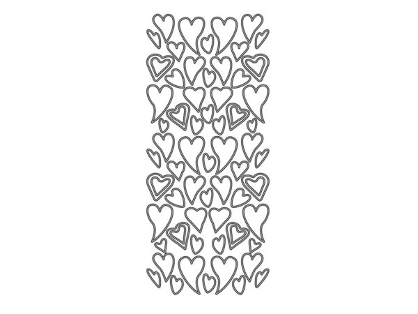 Klistremerker skjeve hjerter sølv