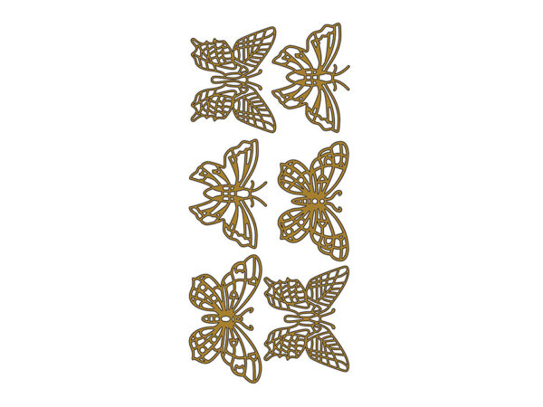 Klistremerker sommerfugler store gull