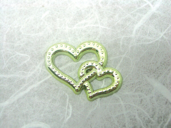 Dobbelthjerte gull 10s m/dekor