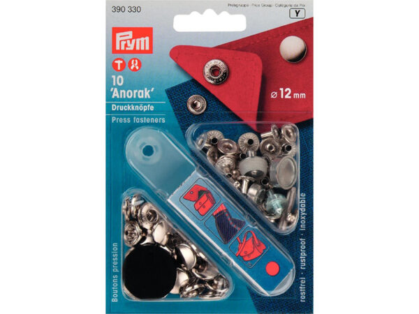 Prym Trykknapper Anorak 12mm 10stk – Sølv