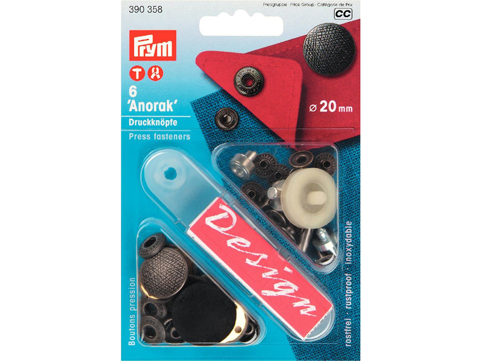 Prym Trykknapper Anorak 20 mm- Sølv - Bilde 1