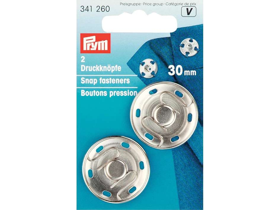 Trykknapper sølv 30mm - Bilde 1