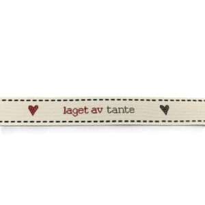 Bånd `Laget av tante`15mm
