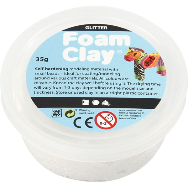 453.jpg Foam Clay med glitter Hvit 35gr