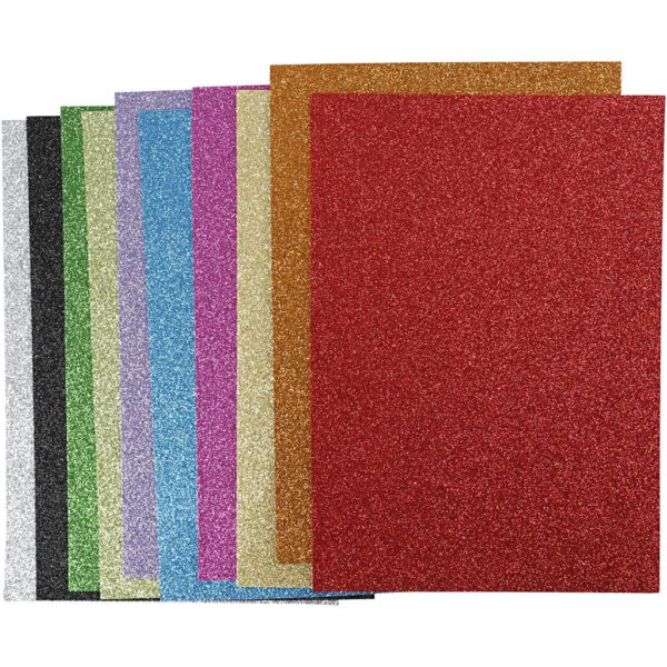 Mosegummi Glitter Blå A4