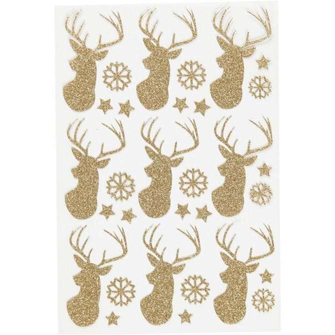 Glitterstickers-Hjort-Gull - Bilde 1
