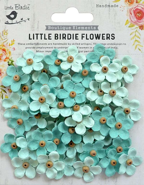 Little Birdie Beaded Blooms Arctic Ice 50Pc