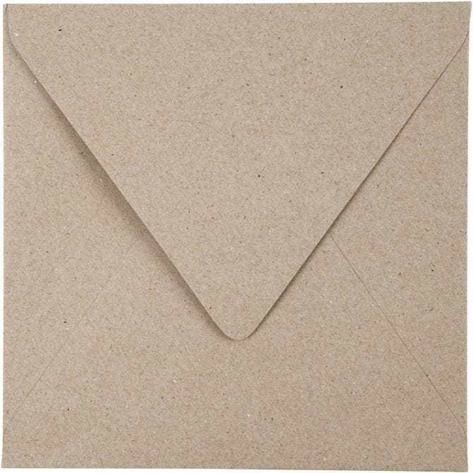 Resirkulert konvolutt, 50stk, 16x16 cm, 120 g, Natur - Bilde 1