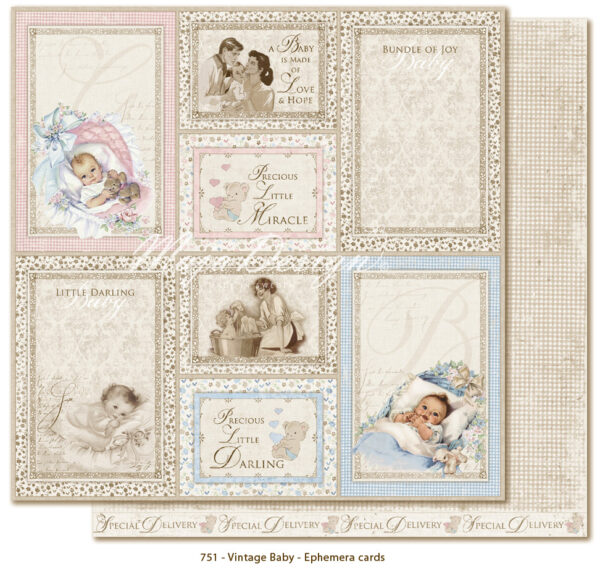 5881_image_3f391defa8a492b3.jpg Maja Design Vintage Baby - Ephemera cards