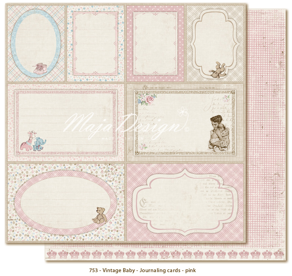 Maja Design Vintage Baby -  Journaling cards pink - Bilde 1