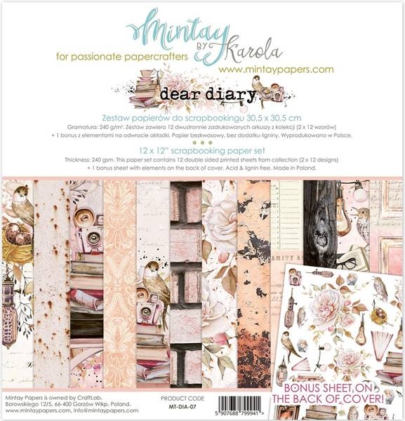 6129_image_3fd98e55e683df71.jpg Mintay Dear Diary 07 12x12 Blokk