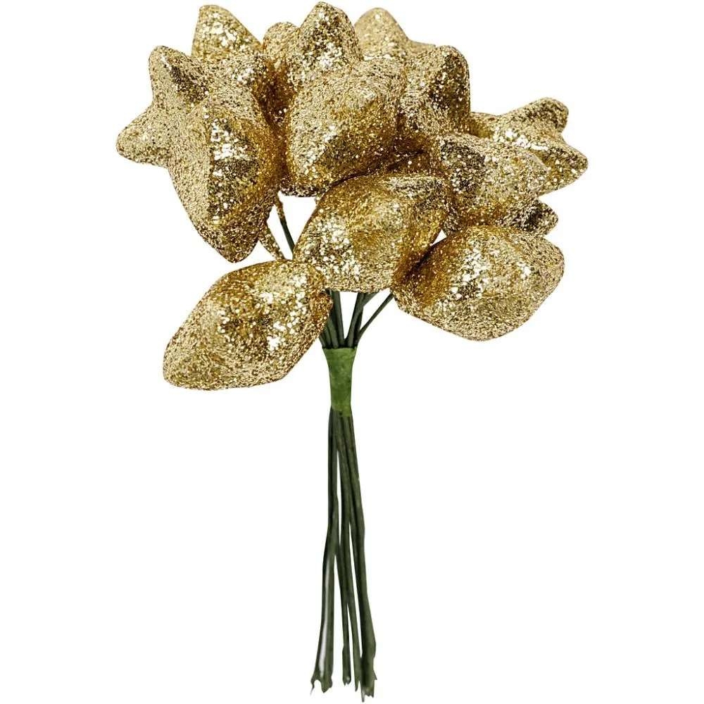 Stjerner,Gull-12stk - Bilde 1