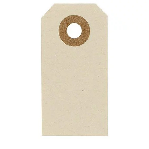 Manila tags Creme 3x6cm 20stk