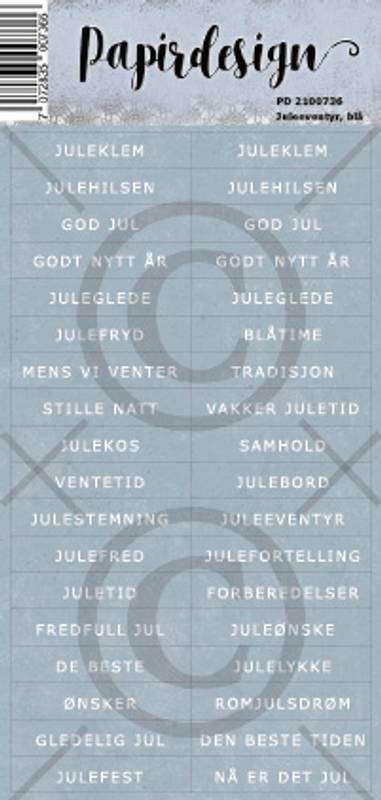 Papirdesign klistremerke  Juleeventyr blå