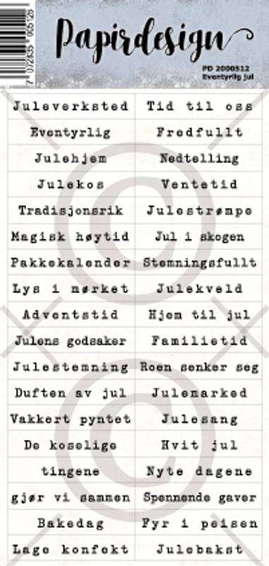 Papirdesign klistremerke  Eventyrlig jul