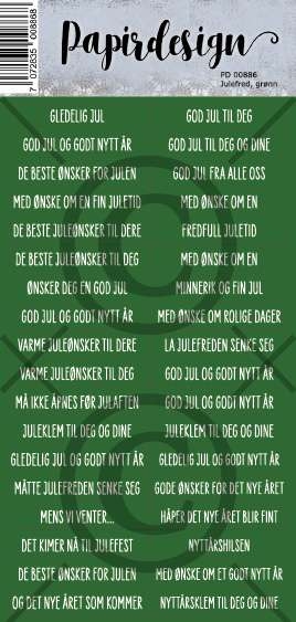 Papirdesign Klistremerke Julefred Grønn