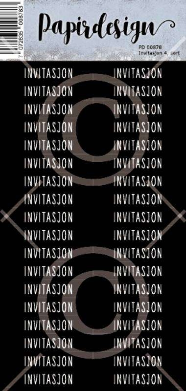 Papirdesign klistremerke  Invitasjon 4, sort