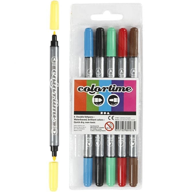 Colortime Dobbeltusj 6stk - Bilde 1