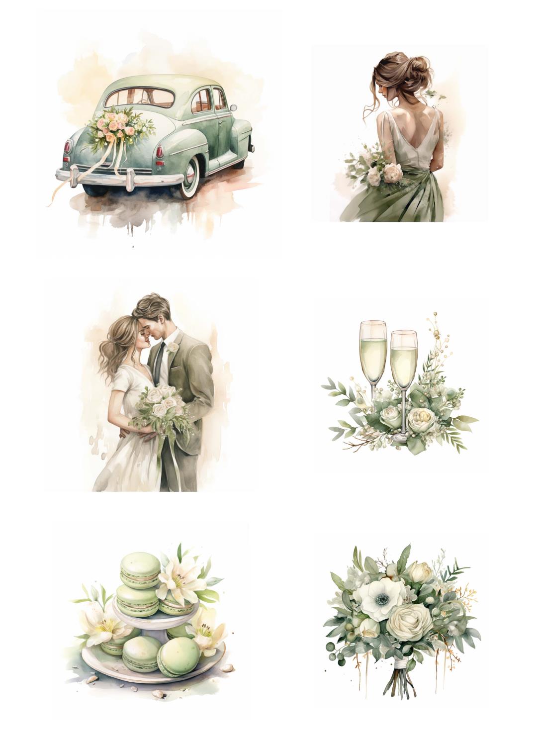 Reprint  Wedding day - A4 Klippeark - Bilde 1