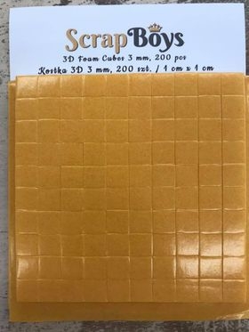 3D Foam Cubes 2mm, 200 pcs