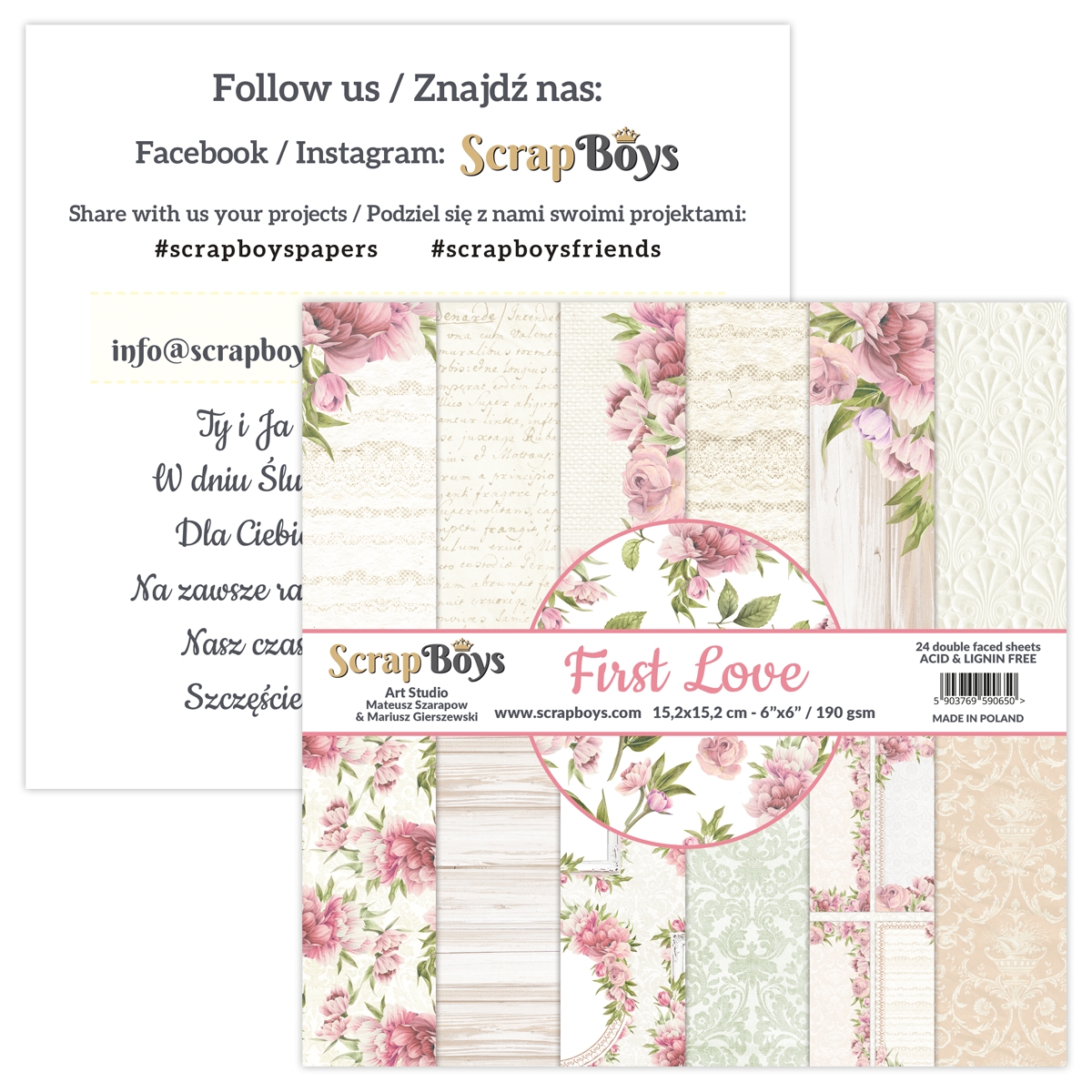 ScrapBoys First Love 09 6x6 Blokk - Bilde 1