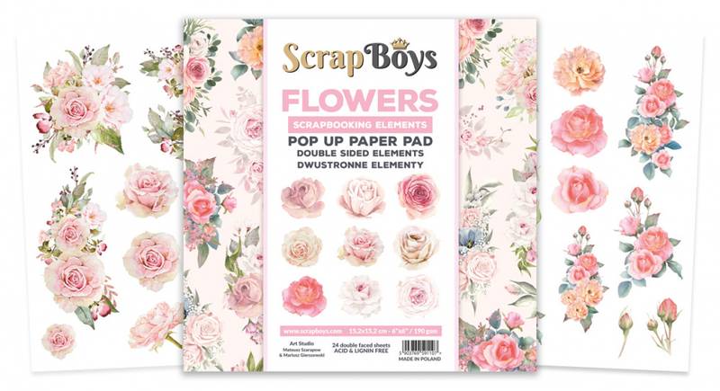 ScrapBoys Flowers 6x6 Klippebok - Bilde 1