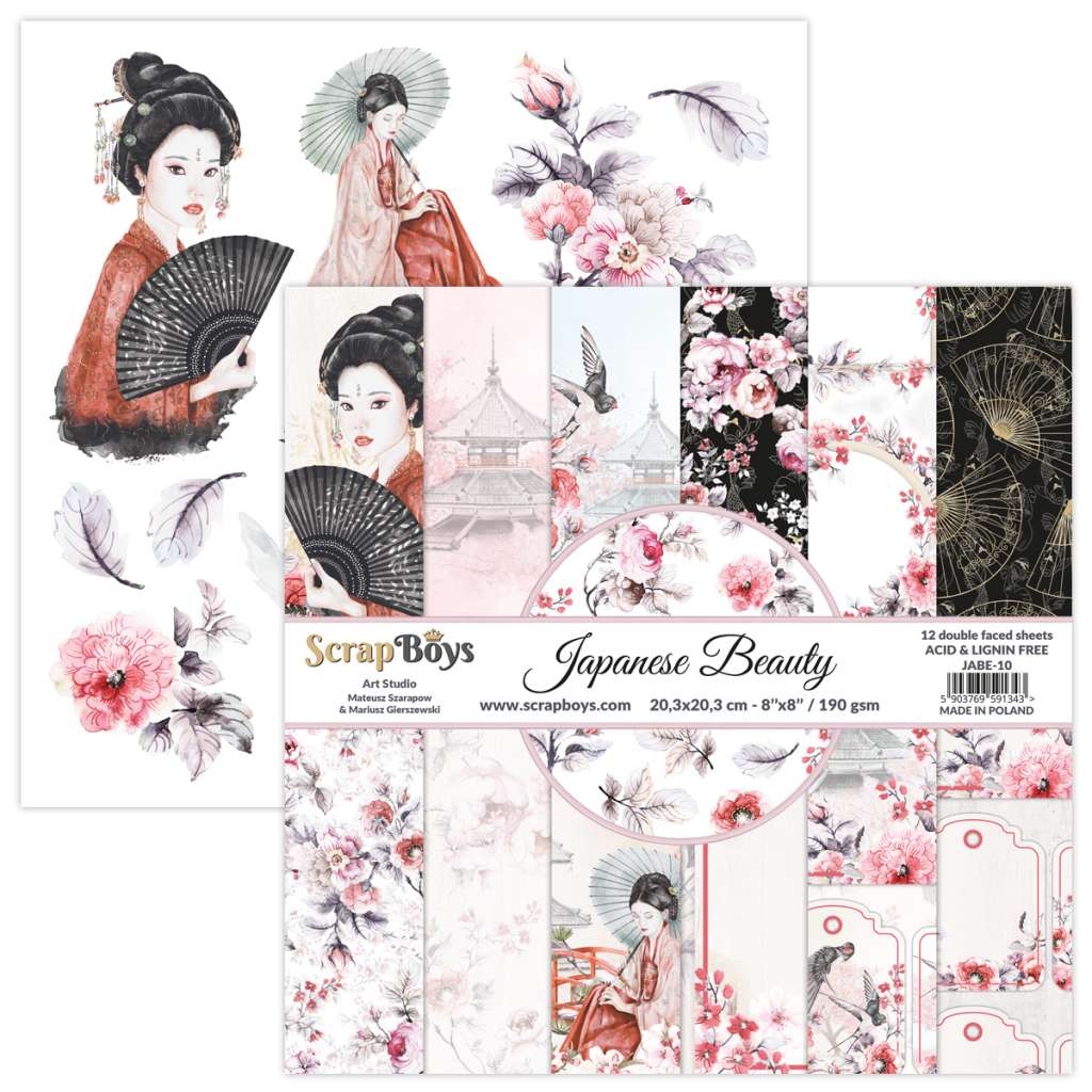 ScrapBoys Japanese Beauty 10 8x8 Blokk - Bilde 1