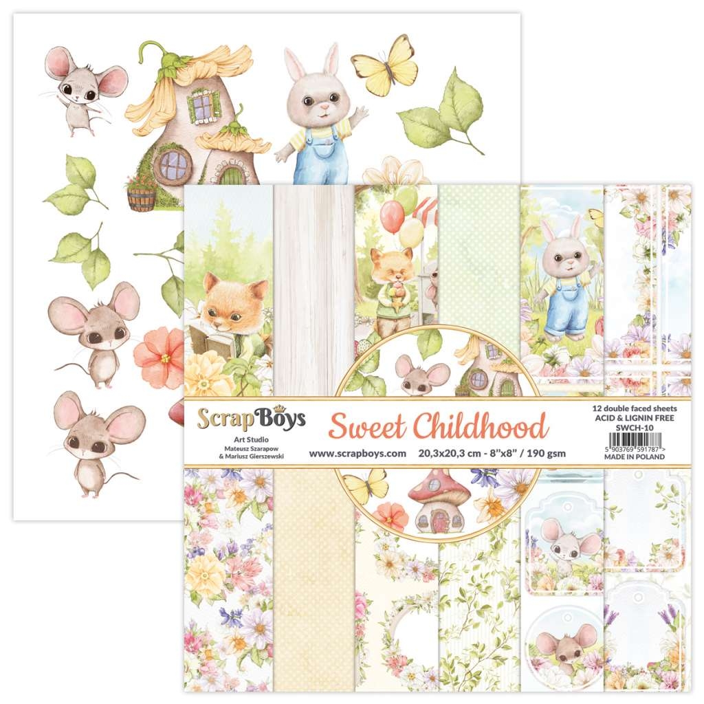 ScrapBoys Sweet Childhood  10 8x8 Blokk - Bilde 1