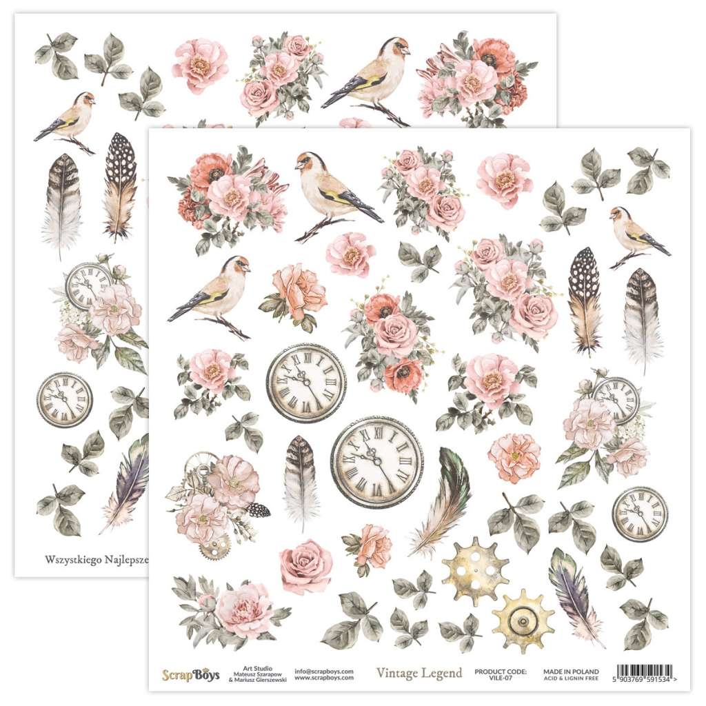 ScrapBoys Vintage Legend 07 Klippeark - Bilde 1