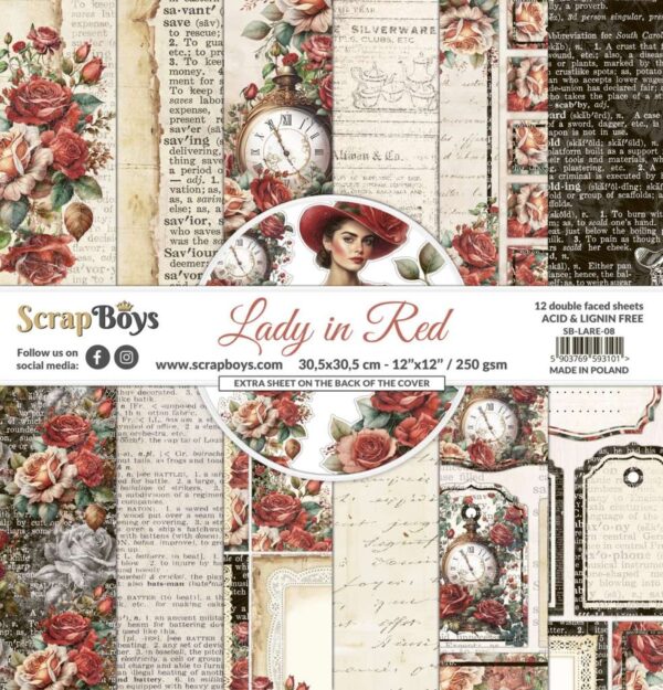 9948_image_bf6d4d9e6948c53a.jpg ScrapBoys Lady in Red SB-LARE-08 12x12 Blokk